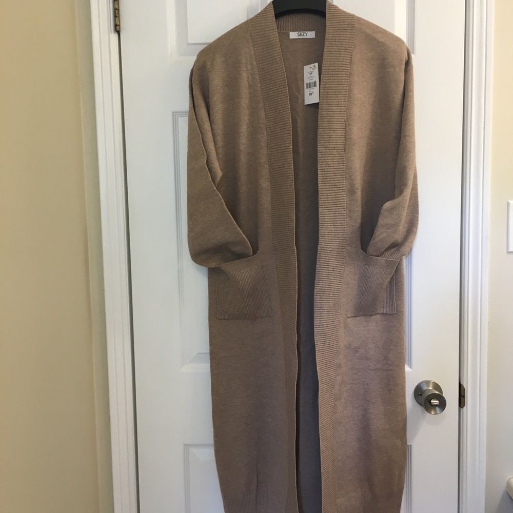 Tan Long Cardigan